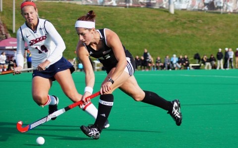 Recent graduates like Hannah Price (above) have left gaps in the UMass field hockey team, which are left for senior players to fill for the 2014 season (Cade Belisle, Daily Collegian)