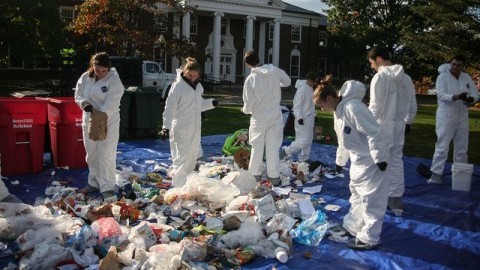 Last year Eco-Rep sorted through trash to be recycled. (Shannon Broderick/Daily Collegian)