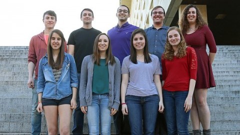 Senior staff of the Collegian from top left: Conor Snell, Cory Willey, Nick Canelas, Zac Bears, Claire Anderson, Tracy Krug, Aviva Luttrell, Catherine Ferris, and Jaclyn Bryson. (Robert Rigo/Daily Collegian)