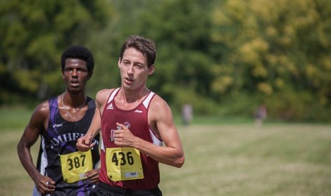 A member of the mens cross-country team runs the course at an invitational hosted by UMass on Saturday.  
Shannon Broderick/ Daily Collegian