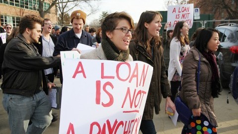 Graduate students protest after UMass withheld paychecks from 517 graduate-student-workers in 2013. 
Collegian File Photo 