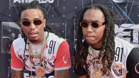Quavo and Takeoff from the band Migos on June 27, 2015 at the Bet Awards in Los Angeles. (Rob Latour/Rex Features/Zuma Press/TNS)