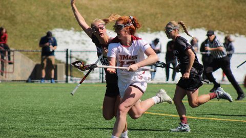 Hannah Murphy (17). UMass Womens Lacrosse plays St. Josephs on April 2, 2017 at Garber Field. Caroline OConnor/Daily Collegian)