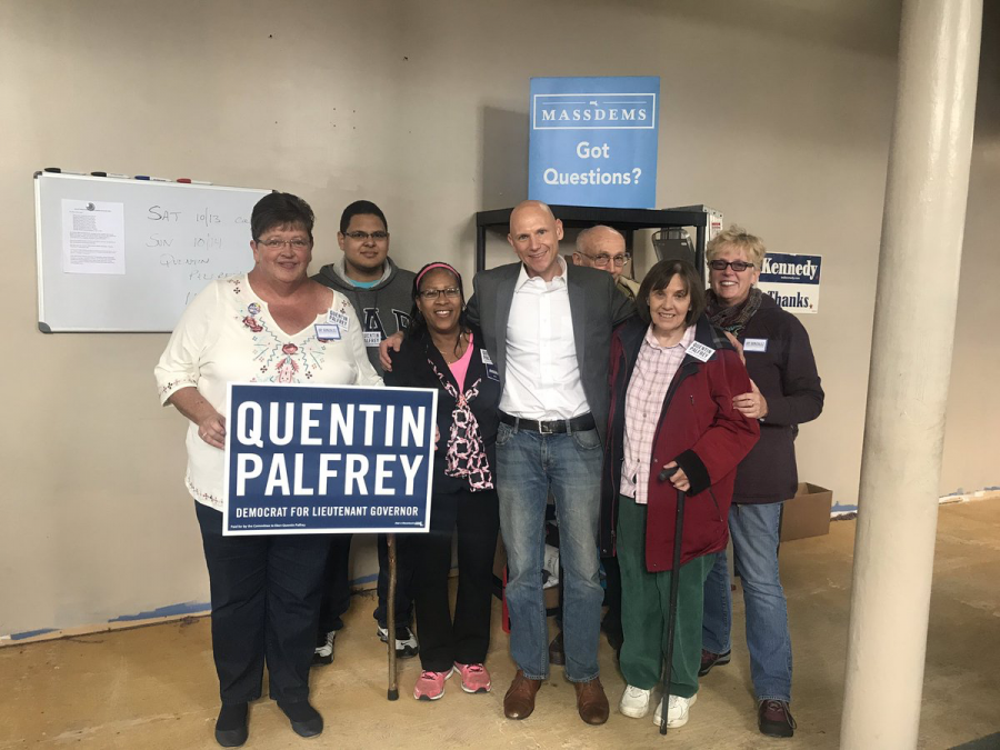 Quentin+Palfrey+posed+with+member+of+the+Orange+Democratic+Town+Committee+on+Oct.+14.+%28Courtesy+of+Quentin+Palfrey%27s+official+Twitter%2C+%40qpalfrey%29
