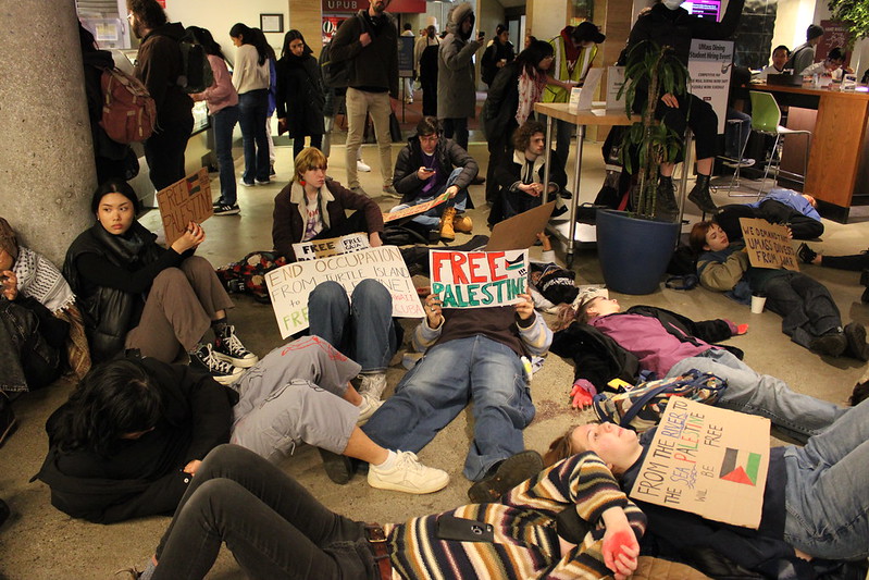 UMass Dissenters and Students for Justice in Palestine hold their final protest of the semester
