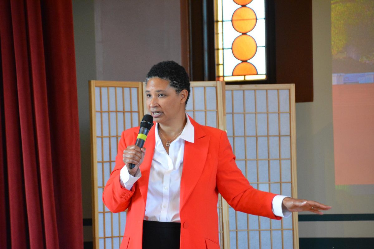 Danielle Allen, a professor at Harvard and seasoned democracy advocate, gave a talk on Democracy in Troubled Times: Justice by Means of Democracy in the Old Chapel on October 28, 2024.